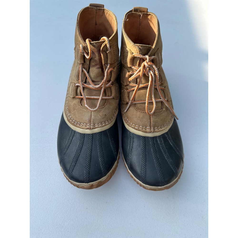 Sorel Out N About Rain Boots Womens 9 Tan Leather Waterproof NL2133-286
